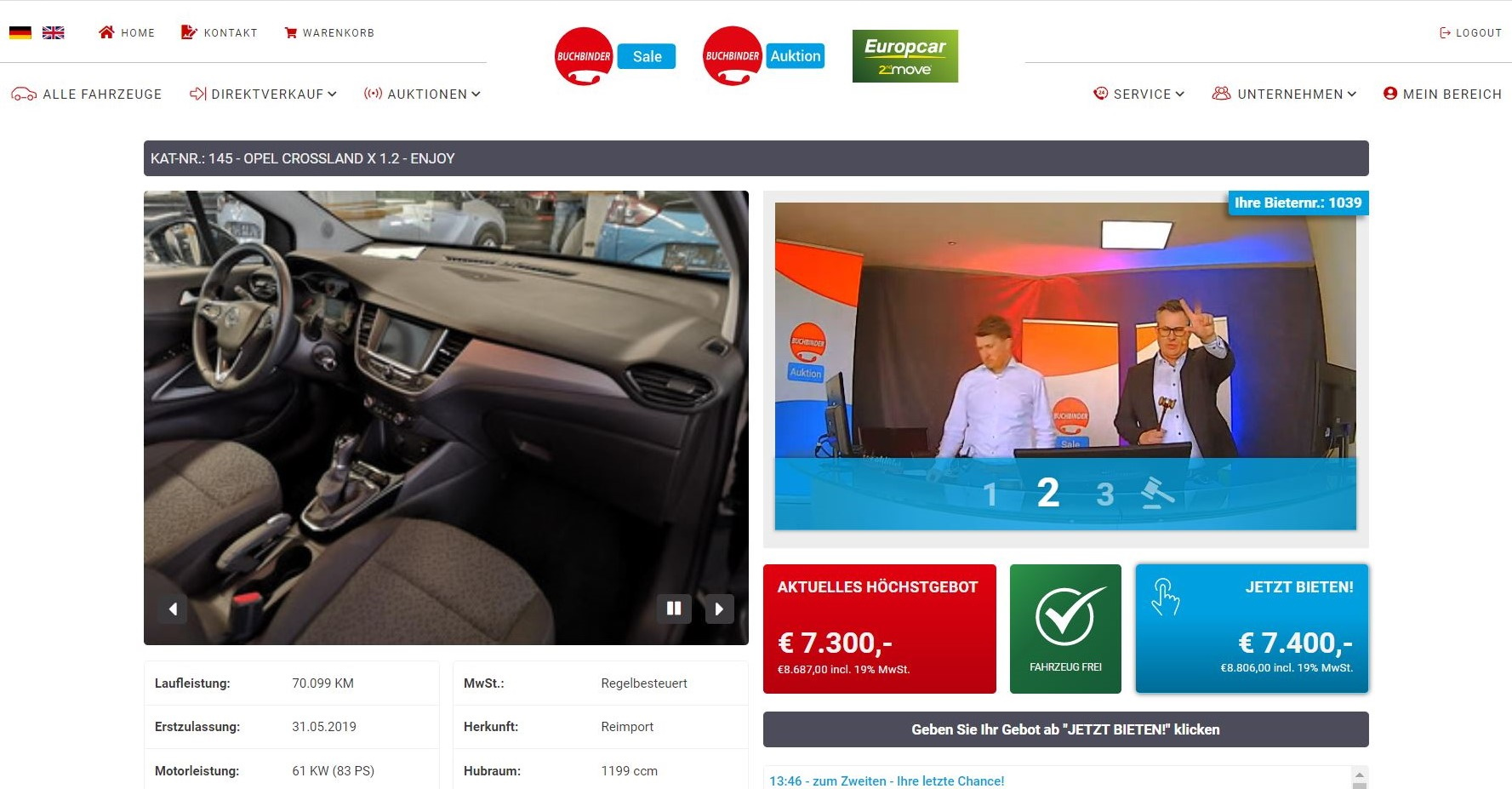 Real time auction