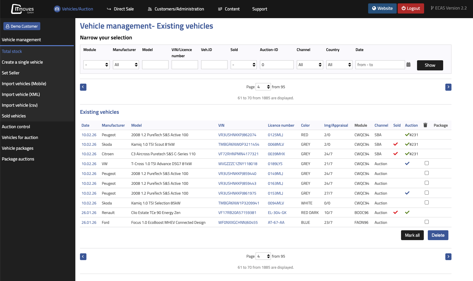 ECAS platform interface concept